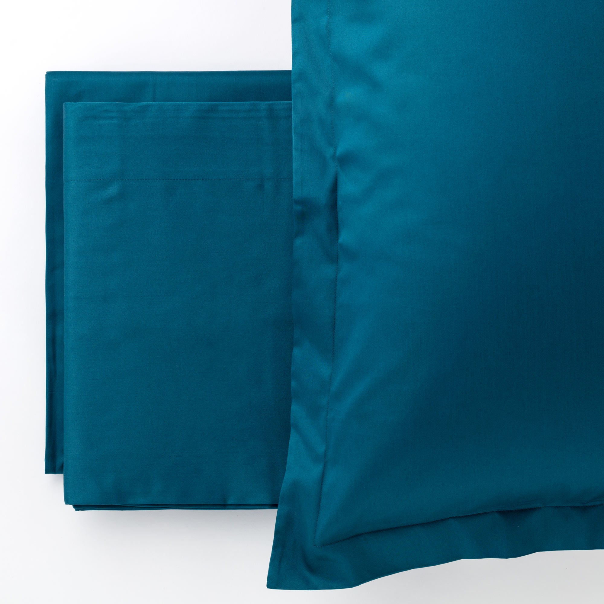 Completo Lenzuola Raso 300TC CHARME Letto Moreali Tessile Casa Matrimoniale Petrolio