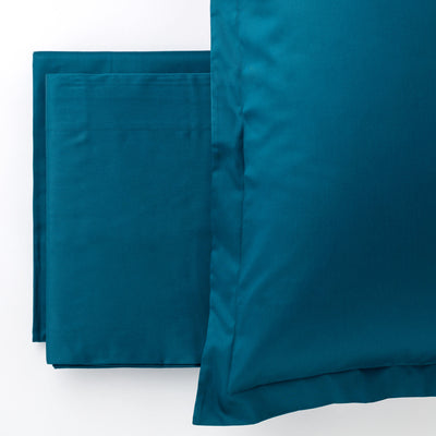 Completo Lenzuola Raso 300TC CHARME Letto Moreali Tessile Casa Matrimoniale Petrolio