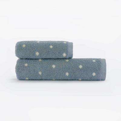 Set Asciugamani Pois Jacquard SAN DIEGO Bagno Galizzi 60 x 100 / 40 x 60 Azzurro Polvere