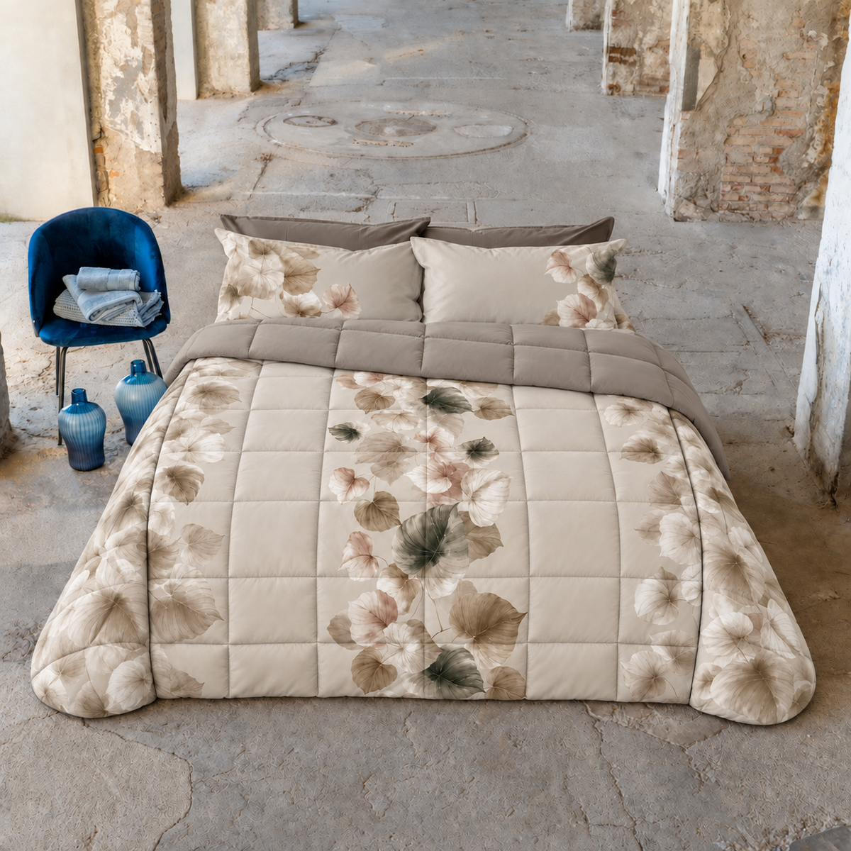 Trapunta Percalle Supersoft NATE Letto Cogal 270 x 270 Ecrù