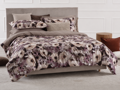 Parure Copripiumino Percalle Stampa Digitale EIRA Letto Riviera Matrimoniale Beige Nocciola