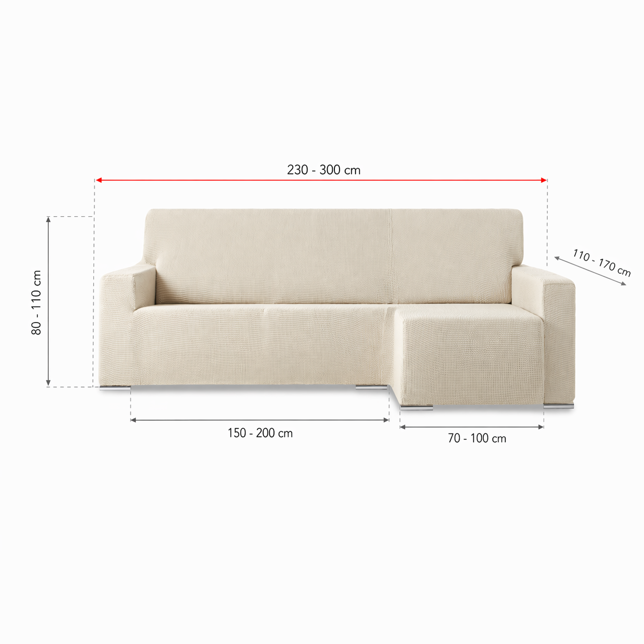 Copridivano Chaise Longue Bracciolo Lungo Soggiorno Belmarti
