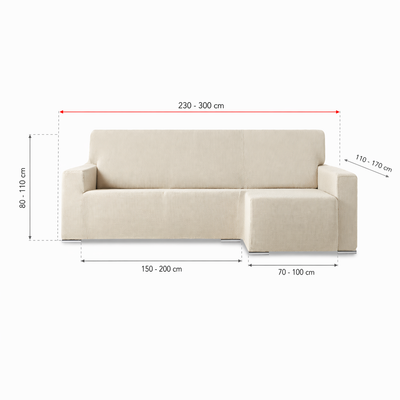 Copridivano Chaise Longue Bracciolo Lungo Soggiorno Belmarti